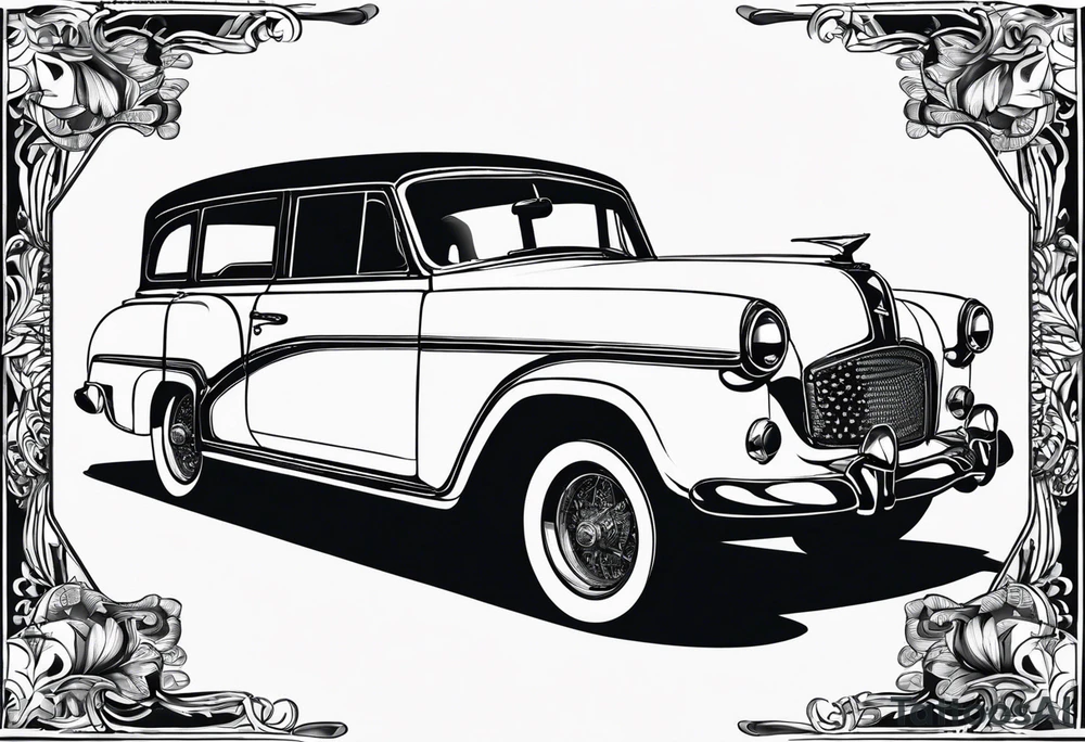 Classic Car Silhouette tattoo idea