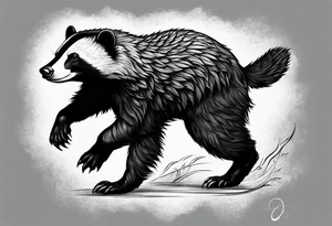 honey badger standing up on back legs tattoo idea