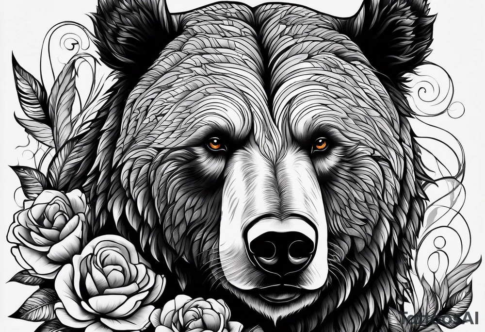 Touro e urso, com uma seta de mercados financeiros a passar entre eles que se transforma numa mão tattoo idea