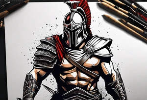Spartan faceless warrior like the movie 300 tattoo idea