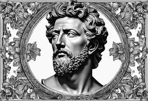 The Face of marcus aurelius with the lower left half missing tattoo idea