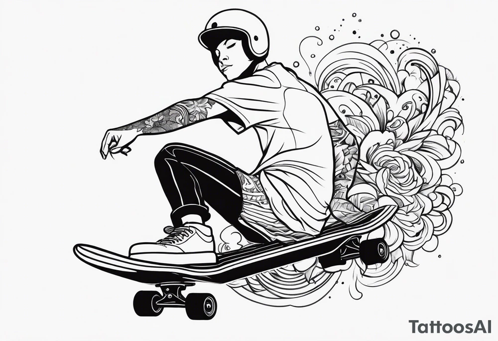 skateboard ride tattoo idea