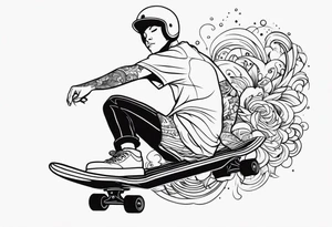 skateboard ride tattoo idea