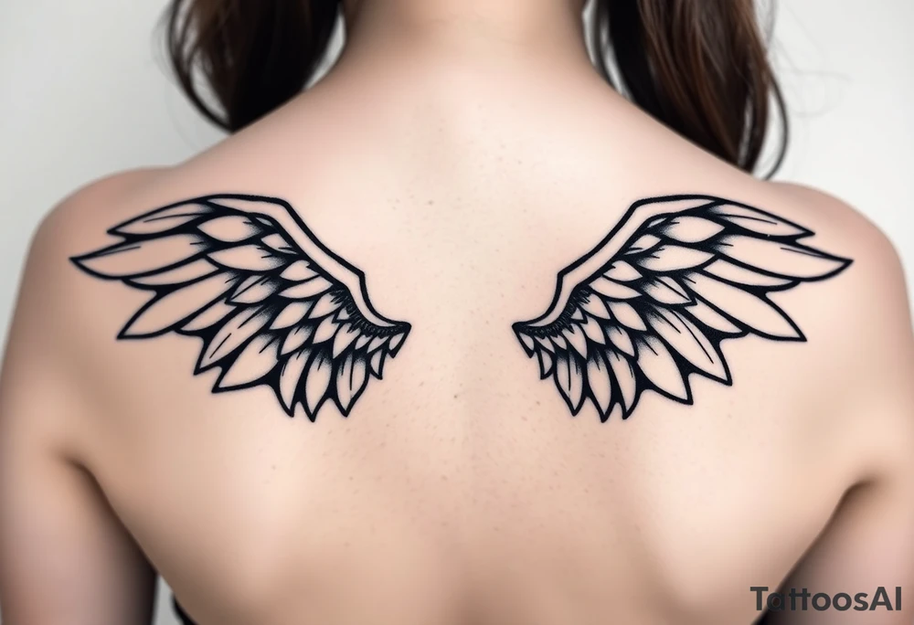 gothic wings tattoo idea