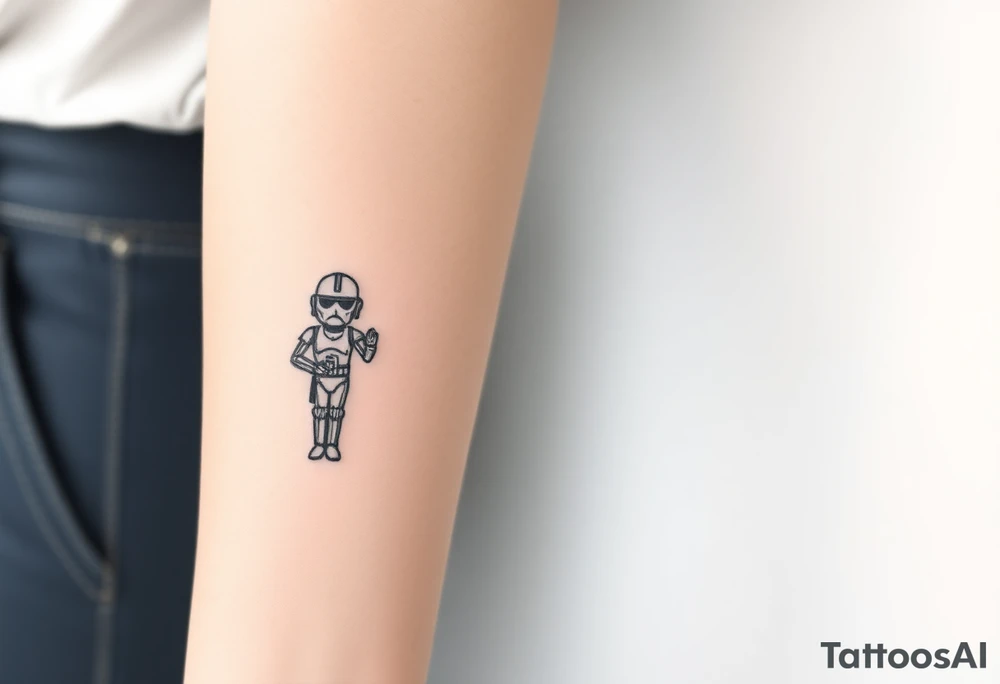 Simple traditional C3po from starwars tattoo idea