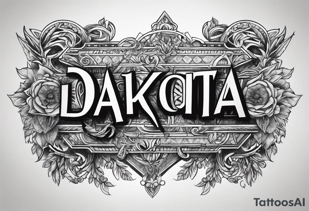 Dakota name on hip bone person tattoo idea