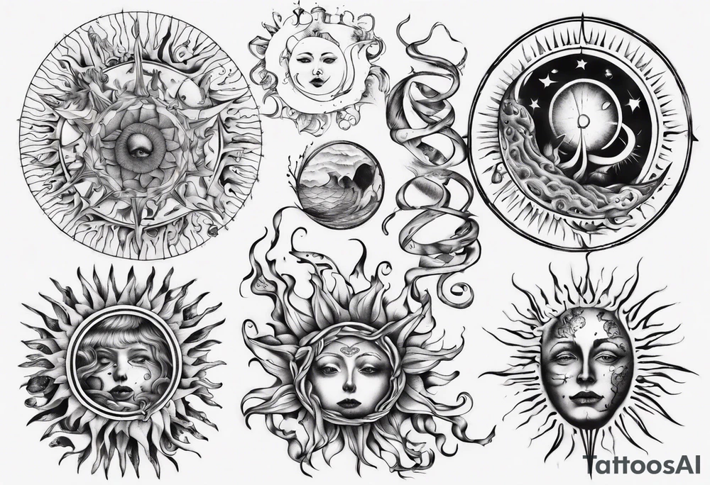 wassermann sonne tattoo idea