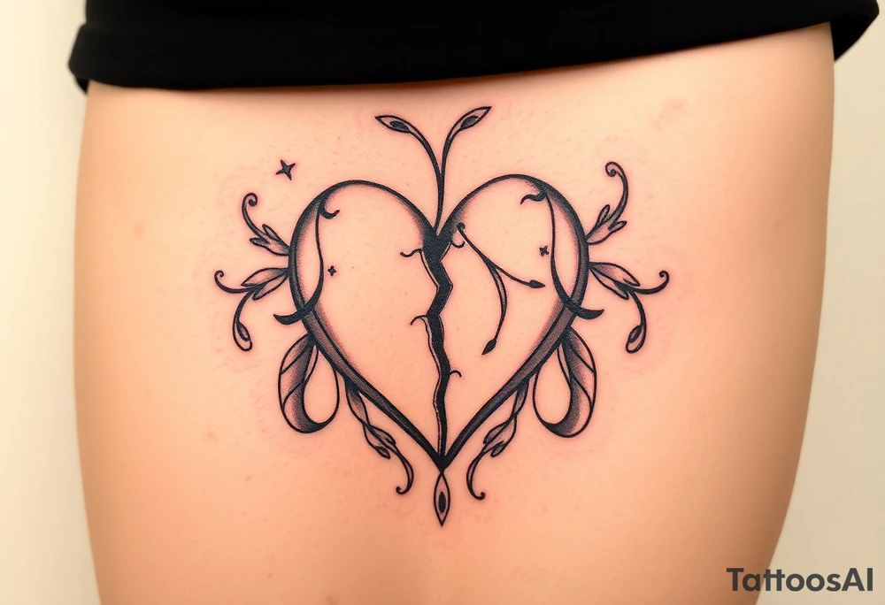Broken heart tattoo idea