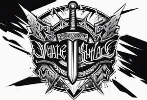 Valhalla sword shield lightning tattoo idea