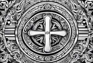 mayan rune sleeve tattoo idea