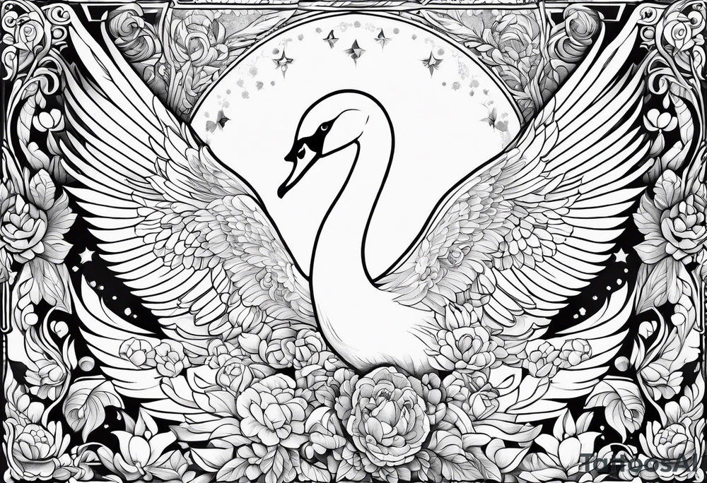 Russian folklore based white swan princess not detailed tattoo idea Russian folklore based white swan princess not detailed tattoo idea