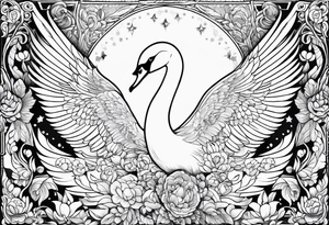 Russian folklore based white swan princess not detailed tattoo idea