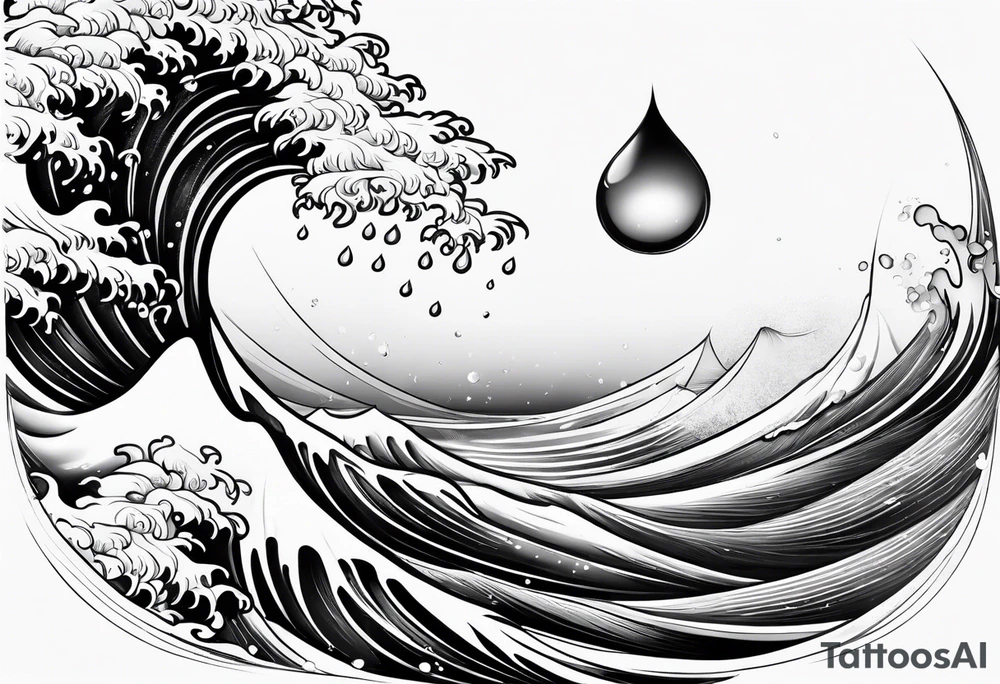 water drop falling into ocean tattoo idea