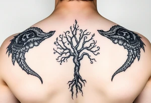 oroboros and tree of life tattoo idea