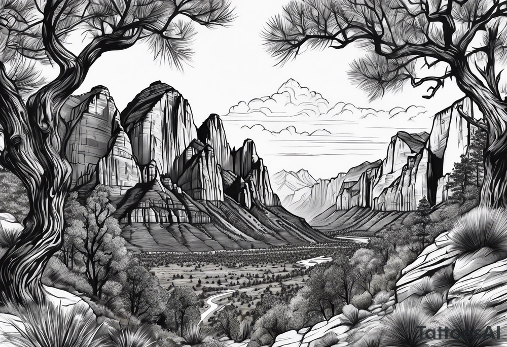 Zion national park, forearm tattoo idea