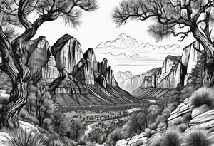 Zion national park, forearm tattoo idea