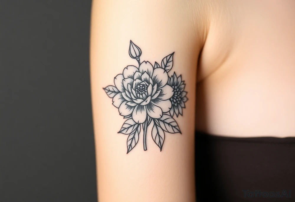 rose and chrysanthemum tattoo idea