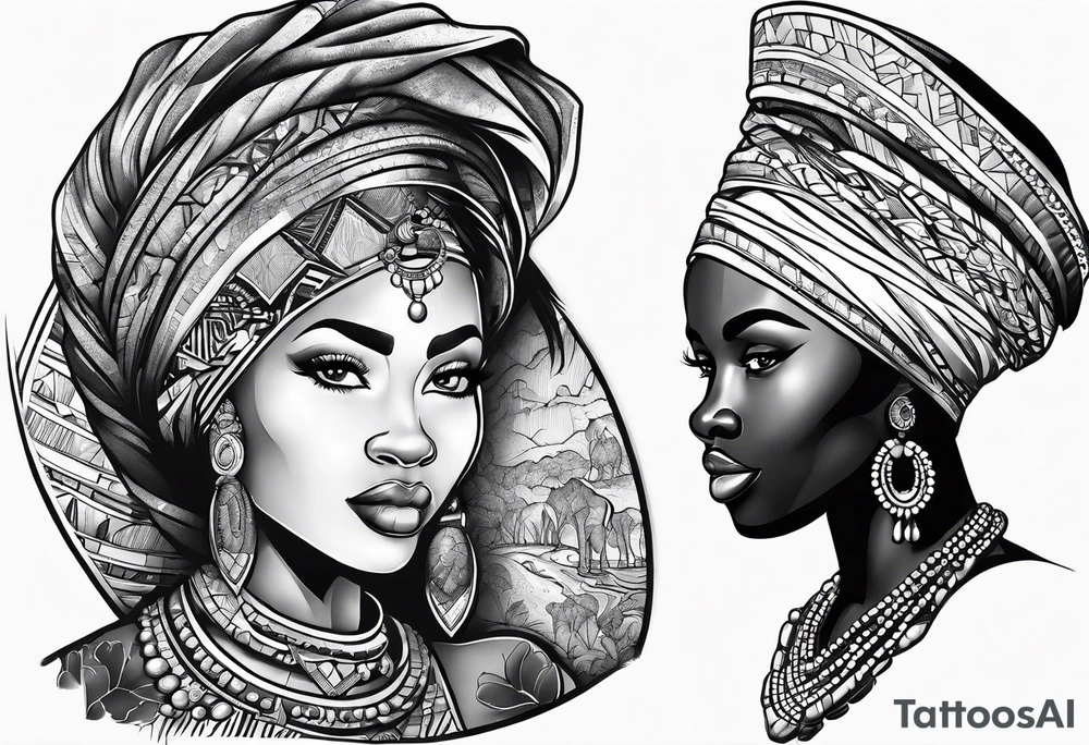 Africa map tattoo idea