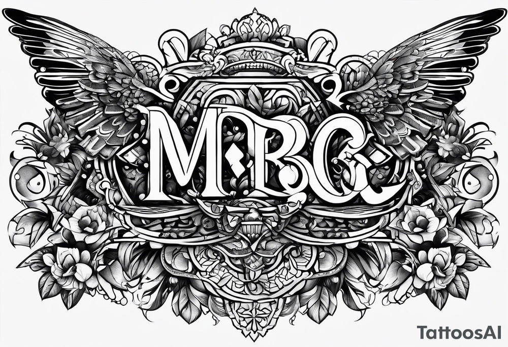 only letters "MRBG" tattoo idea