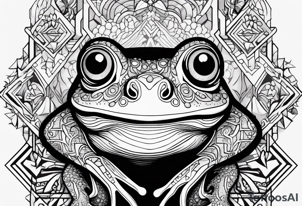 a psychedelic frog tattoo idea