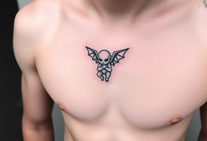 Misfit tiny goblin with wings tattoo idea