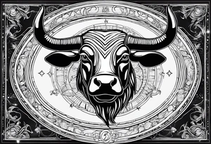 I want a Taurus head with the planets positions on May 20th, 1989 tattoo idea