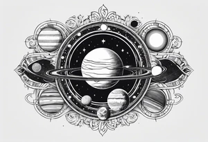 solar system, on spine tattoo idea