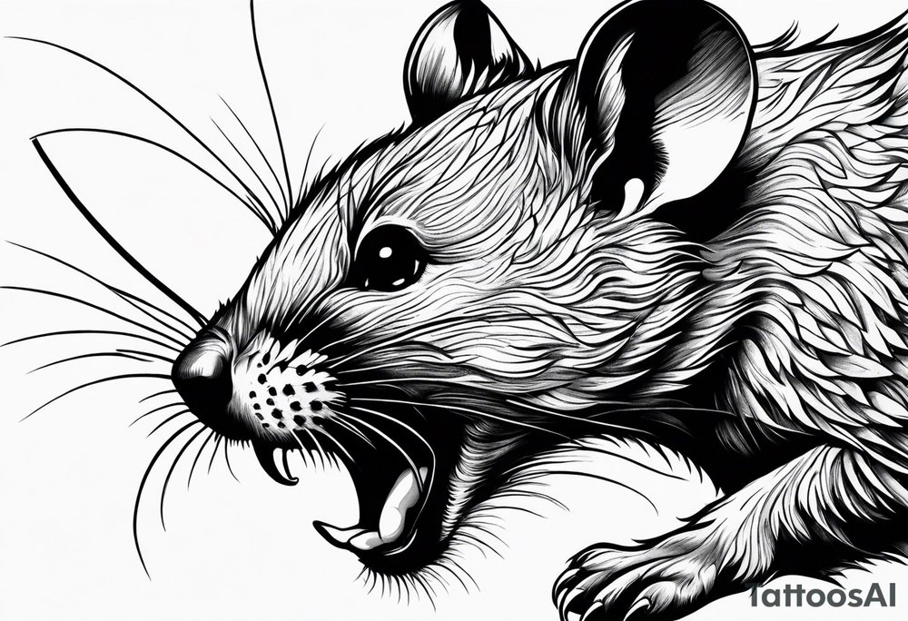 a snarling mouse tattoo idea