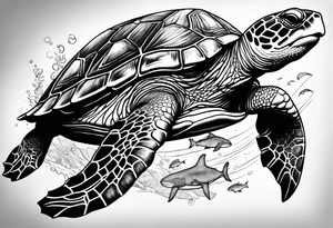 turtle and whale Hawaii tattoo idea