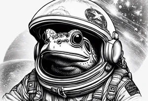 Toad with astronaut helmet tattoo idea