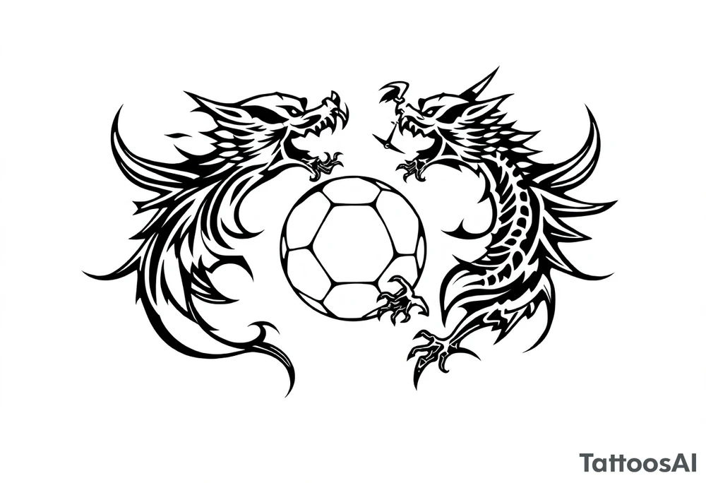 soccer, music, dragon tattoo idea