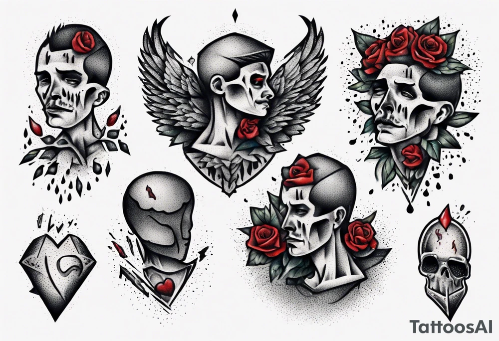 heartbroken man tattoo idea