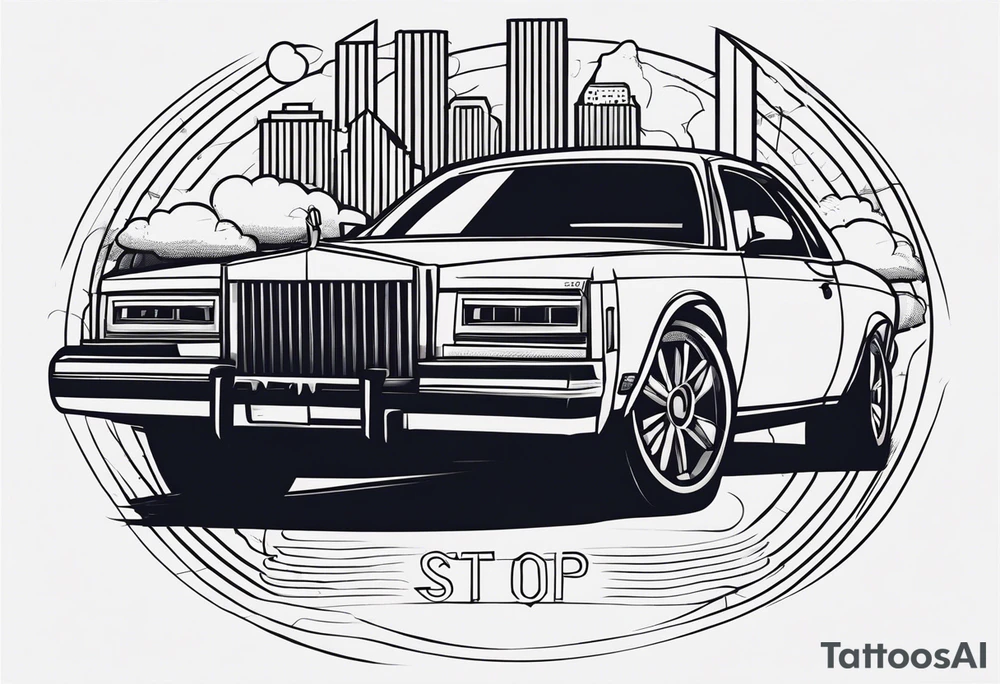 The word "STOP" masculine design, clean, simple tattoo idea