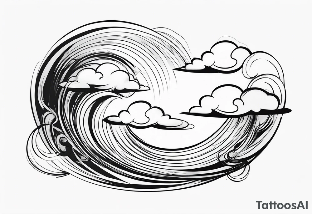 heaven clouds swirl vignette tattoo idea