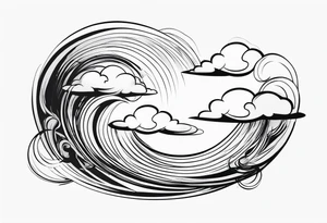 heaven clouds swirl vignette tattoo idea
