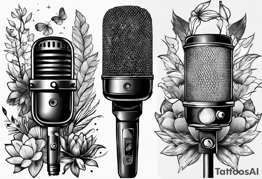 A microphone in nature tattoo idea