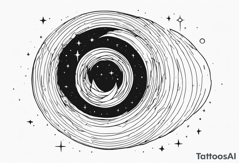 Simple Black hole event horizon tattoo idea