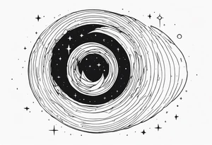 Simple Black hole event horizon tattoo idea