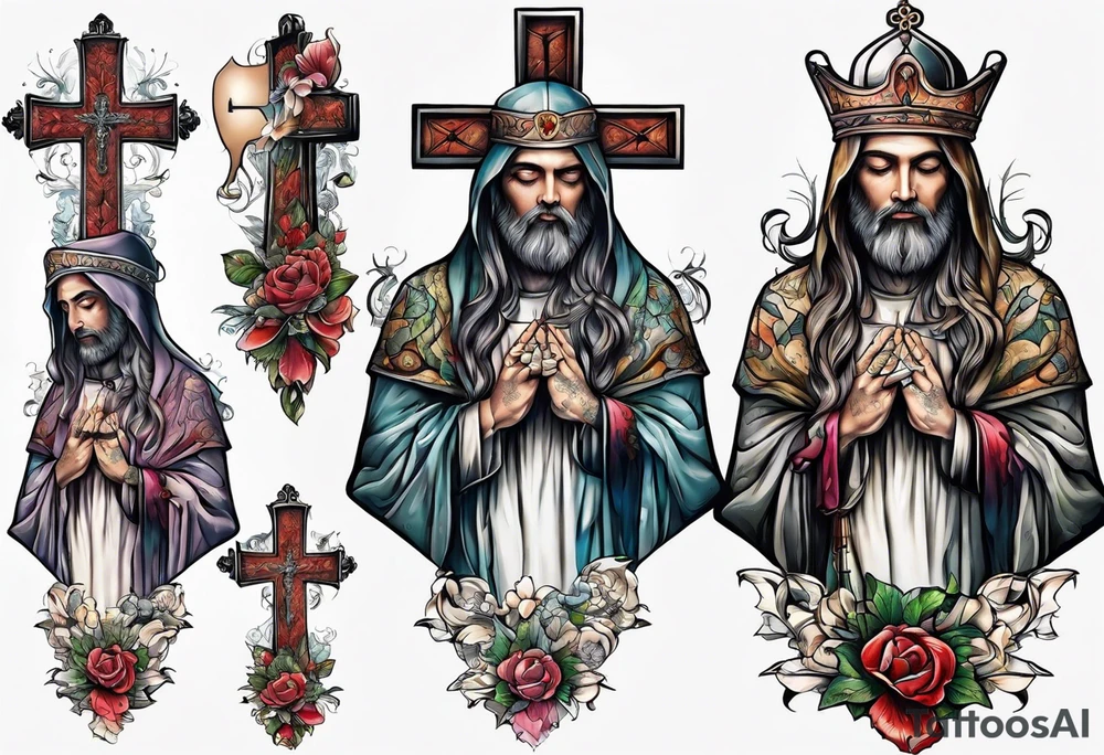 begging at the cross tattoo idea