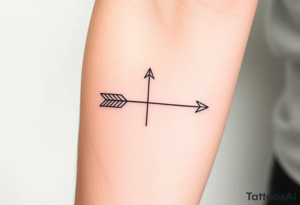 3D arrow fine line tattoo idea