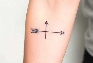 3D arrow fine line tattoo idea