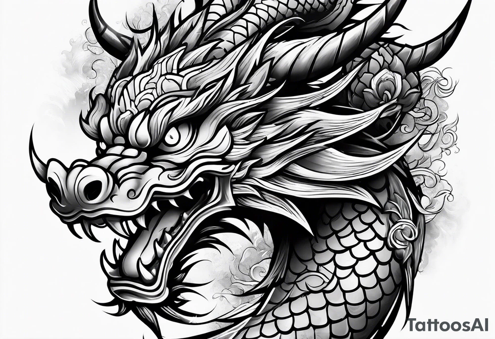 Chinese dragon on arm tattoo idea