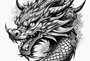 Chinese dragon on arm tattoo idea