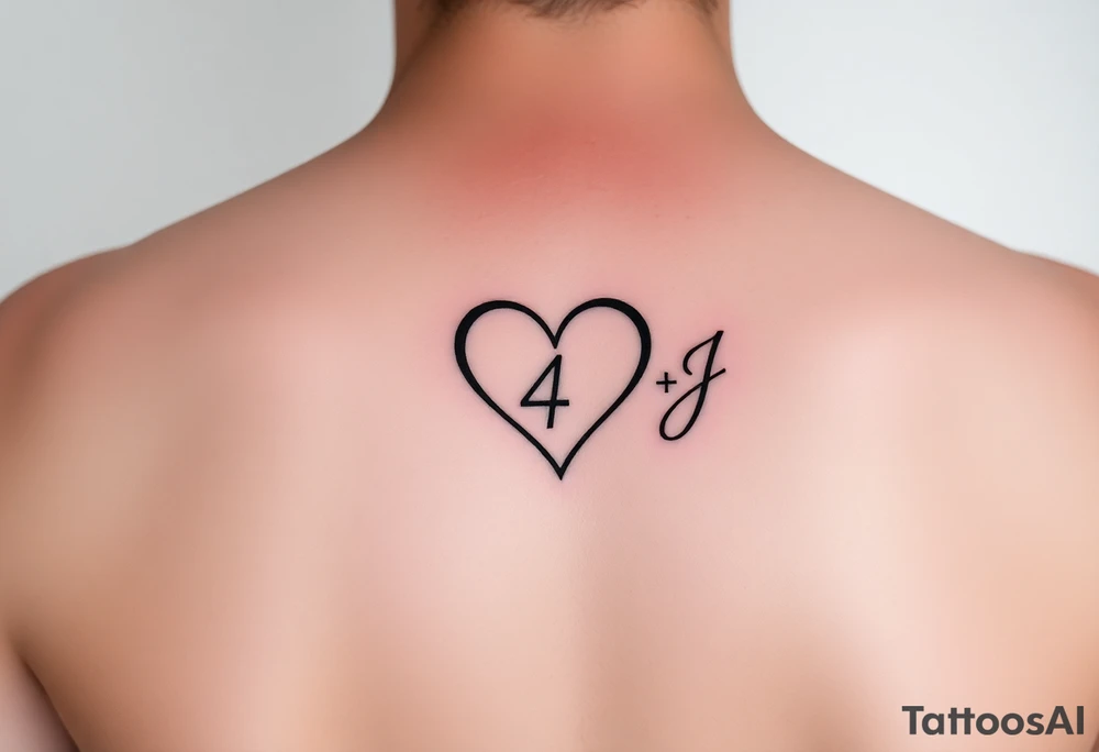Simple  small 2 forwards an two backwards to make a heart then add the 4 somewhere with a r +J tattoo idea