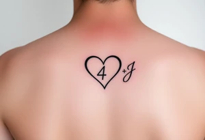 Simple  small 2 forwards an two backwards to make a heart then add the 4 somewhere with a r +J tattoo idea