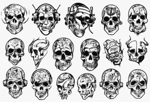 music stave head tattoo idea
