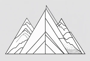 the Fibonacci Sequence. Based on the last image produced, replace the left side of the image with the Rocky Mountains that drops into a triangular point. tattoo idea