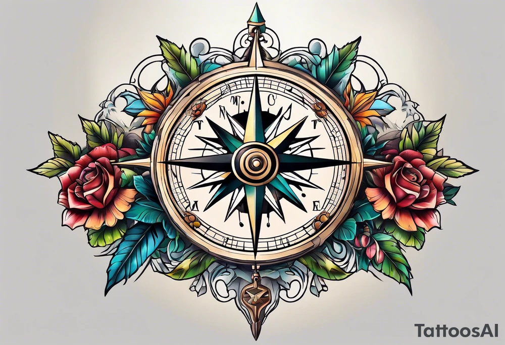 compass chest tattoo tattoo idea