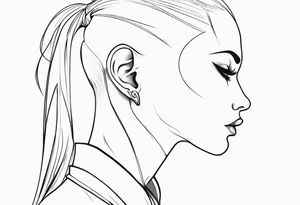 pointed ears elf profile no face bald tattoo idea