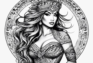 mermaid aztec full body tattoo idea